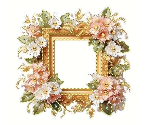 Syntego 5D DIY Diamond Painting Floral Photo Frame Diamond Painting Kit Crystal Embroidery Rhinestone Picture Frame Decoration von Syntego