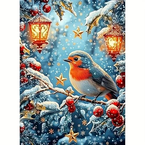 Syntego 5D DIY Rotkehlchen auf einem verschneiten Ast Diamantmalerei-Set Malerei für Erwachsene 40 cm x 30 cm Kristallstickerei Strass Leinwand Syntego 5D DIY Rotkehlchen auf einem verschneiten Ast Diamantmalerei-Set Malerei für Erwachsene 40 cm x 30 cm Kristallstickerei Strass Leinwand von Syntego