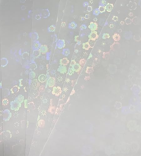 Syntego A4 selbstklebendes transparentes holografisches Aufkleberpapier, Vinyl, 8,5 x 11 Laminierblätter, 10 Blatt, Blumen Syntego A4 selbstklebendes transparentes holografisches Aufkleberpapier, Vinyl, 8,5 x 11 Laminierblätter, 10 Blatt, Blumen von Syntego