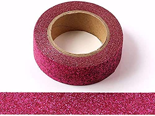 Syntego Glitter Washi Tape Decorative Craft Self Adhesive Stick On Sticky Glitter Trim (Fuchsia Pink) von Syntego