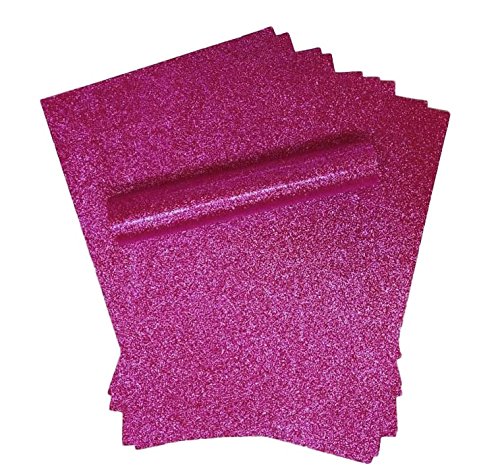 Syntego Glitzerpapier Glitzernd, Weiche Berührung, Nicht fusselnd Dick 150 g/m²/40 lb Papier 10 Blatt (Fuchsia Rose , A4) von Syntego