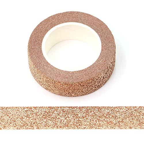 Syntego Rose Gold Glitter Washi Tape Decorative Craft Self Adhesive Stick On Sticky Glitter Trim (Rose Gold) von Syntego
