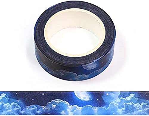 Washi-Klebeband, Motiv: Dreamy Night Sky, dekorativ, 15 mm x 10 m von Syntego