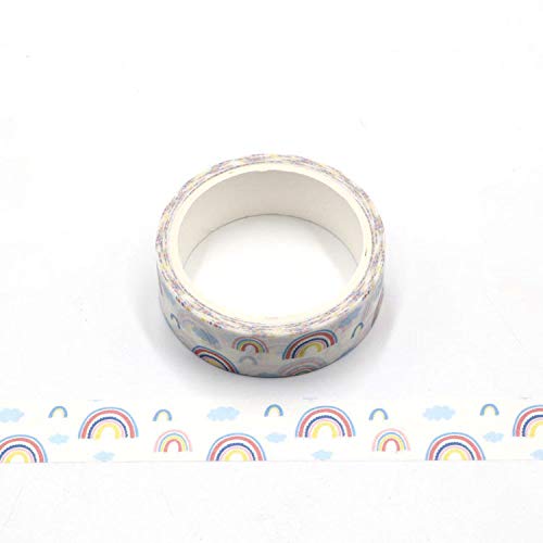 Washi-Klebeband, Regenbogenfarben, 15 mm breit x 5 m lang von Syntego