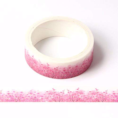 Washi-Klebeband mit Kirschblütenbaum, dekoratives Abdeckband, 15 mm x 5 m, Pink und Weiß von Syntego