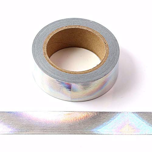 Washi-Klebeband, selbstklebend, 15 mm x 10 m, silberfarben von Syntego