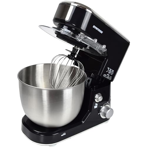 Syntrox 5,0 l Küchenmaschine Wezen | Knetmaschine | Rührmaschine | Spiralkneter, Multifunktional, 5 Liter moderner Küchenhelfer, 1000 Watt (Schwarz) von Syntrox Germany