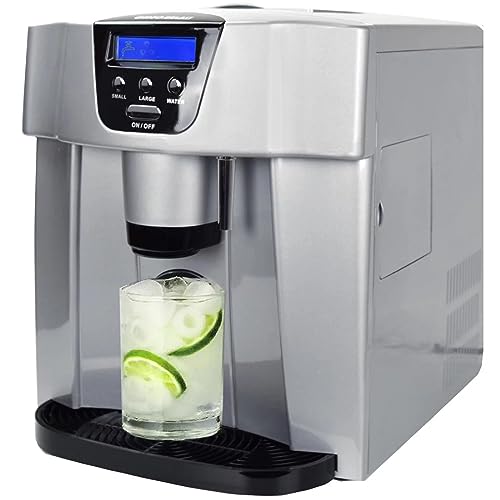 Syntrox Eiswürfelmaschine Gipua (Eiswasserfunktion + Display + Spender), Schneller Eiswürfelprozess, Automatischer und Hygienischer Eiswürfelbehälter von Syntrox Germany