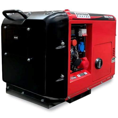 Syntrox Energy 5,0 KW Diesel Notstrom Aggregat Generator Stromerzeuger Apulan, Energiequelle, Robuste Bauweise, Kompakt und leistungsstark, Fernbedienung Startsystem, Kraftstoffeffizient von Syntrox Germany