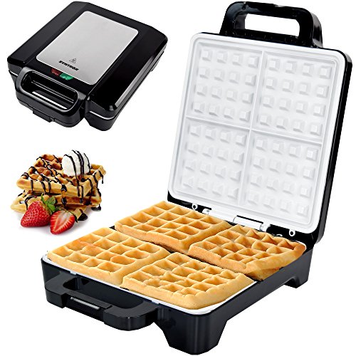 Syntrox Germany 1600 Watt XLC Keramik beschichtetes Waffeleisen für 4 Belgische Waffeln von Syntrox Germany