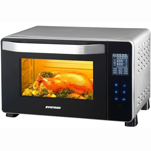 Syntrox Germany 25 l Touch Mini Backofen Saltillo | Miniofen | Pizzaofen | Pizzabackofen, 25 Liter, Edelstahl, 1500W, inklusive Zubehör, für kleine Küchen von Syntrox Germany