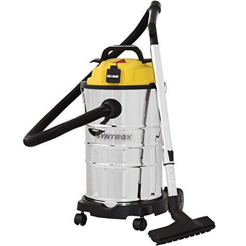 Syntrox Germany 30 Liter Staubsauger Industriesauger Nass- Trockensauger Edelstahl mit Steckdose Taifun von Syntrox Germany