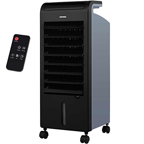 Syntrox Germany 4 in 1 Luftkühler Luftbefeuchter Lufterfrischer und Ventilator mit Touch Panel und Fernbedienung Luftdurchsatz 900 m³/h AC-80W-5L Soft von Syntrox Germany