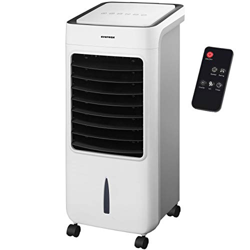 Syntrox Germany 4 in 1 Luftkühler Luftbefeuchter Lufterfrischer und Ventilator mit Touch Panel und Fernbedienung Luftdurchsatz 900 m³/h AC-80W-8L Breeze von Syntrox Germany