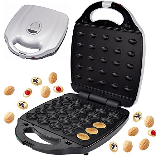 Syntrox Germany Chef Maker XXL 2000 Watt Nuss Waffeleisen - Nussbäcker für 25 Nusswaffeln Chef Maker mit herausnehmbaren und spülmaschinen geeigneten Wechselplatten von Syntrox Germany