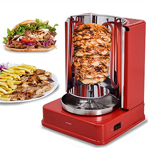 Syntrox Germany Döner & Dreh Grill Badajoz, Gyrosgrill, Hähnchengrill, Drehspieß, Elektrogrill, Multigrill, 1400 Watt, Edelstahl, Ein/Aus-Schalter und Kontrollleuchte, 3,5 Kg von Syntrox Germany