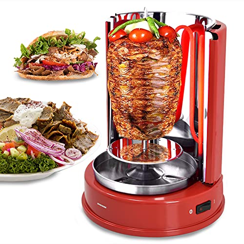 Syntrox Germany Dönergrill ROT-A-1400W-RED-Aragon Vertikal-Kebab & Gyrosgrill Schaschlikgrill Rotisserie Hähnchengrill von Syntrox Germany