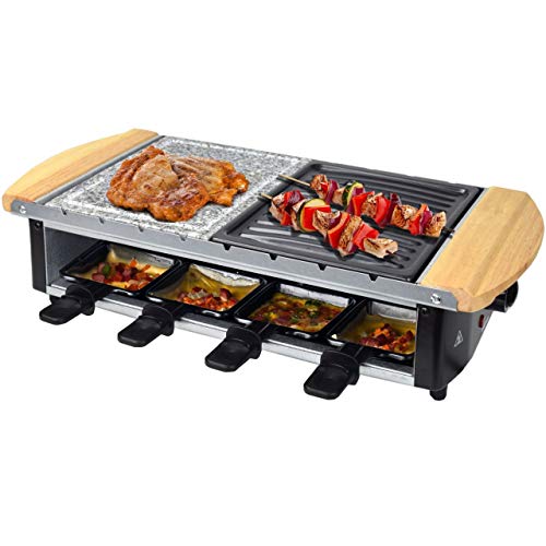 Syntrox Germany Edelstahl Design Raclette Uri mit Grill und Heißer Stein für 8 Personen von Syntrox Germany