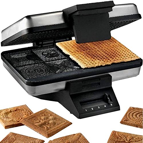 Syntrox Germany Edelstahl Zimtwaffelautomat mit Thermostat Zimtwaffeleisen Waffeleisen von Syntrox Germany
