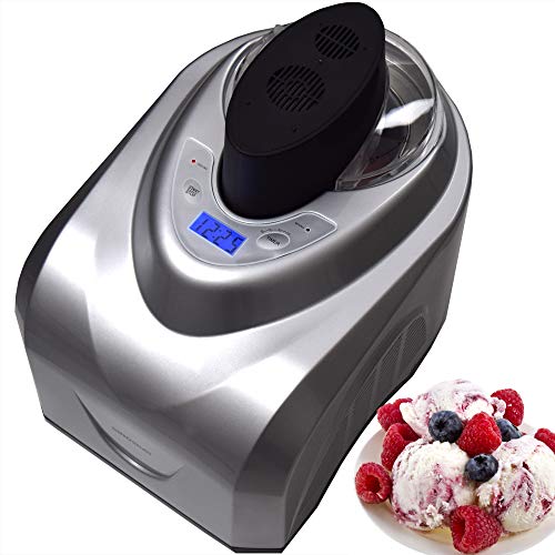 Syntrox Germany Eismaschine mit Kompressor-Frozen Yogurt-Milchshake Maschine-Flaschenkühler Gino Gelati GG-180W von Syntrox Germany