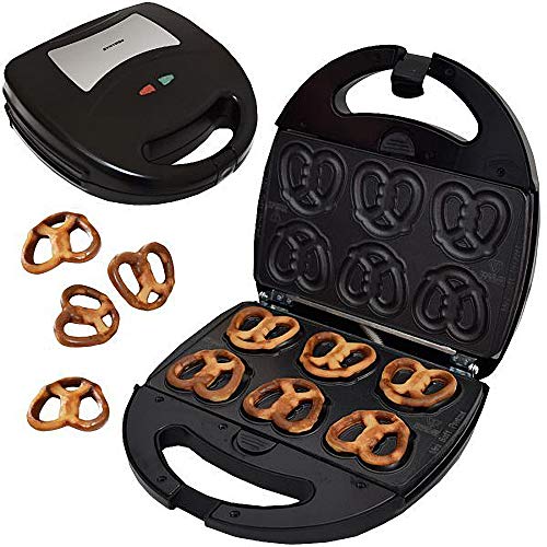 Syntrox Germany Mini Brezel Maker Chefmaker SM-1300W Mini Soft Pretzel mit herausnehmbaren Backplatten von Syntrox Germany