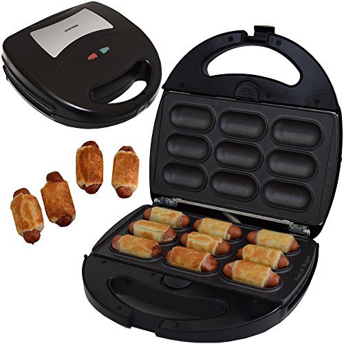 Syntrox Germany Pigs in a Blanket Würstchen im Schlafrock Maker Chefmaker SM-1300W Pretzel Nugget mit herausnehmbaren Backplatten von Syntrox Germany