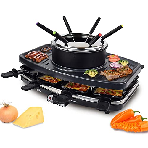 Syntrox Germany RAC-1100W-Freiburg Rundum-Genuss Raclette-Grill-Fondue-für 8 Personen von Syntrox Germany