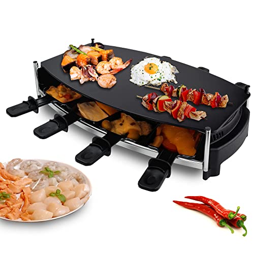 Syntrox Germany Raclette mit Glas-Keramik Grillplatte Design Glas für 8 Personen RAC-1000W-Wallis von Syntrox Germany