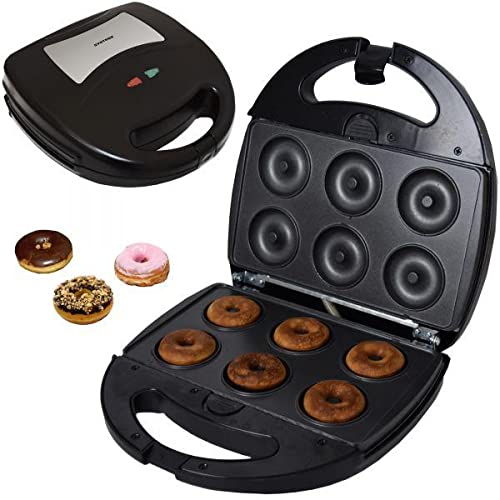 Syntrox Germany SM-1300W-Donut Maker für 6 Donuts - Mit antihaftbeschichteten Wechselplatten von Syntrox Germany