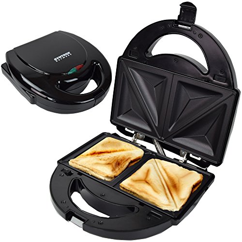 Syntrox Germany SM-750WD Sandwichmaker mit herausnehmbaren und spülmaschinengeeigneten Wechselplatten von Syntrox Germany