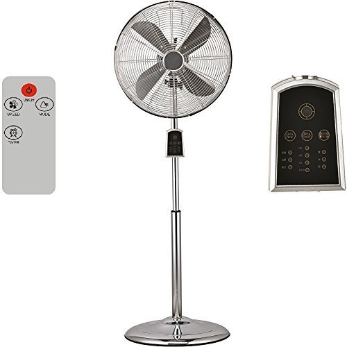 Syntrox Germany SVT-60W Chrom Retro Ventilator mit Fernbedienung, Timer und Oszillation von Syntrox Germany