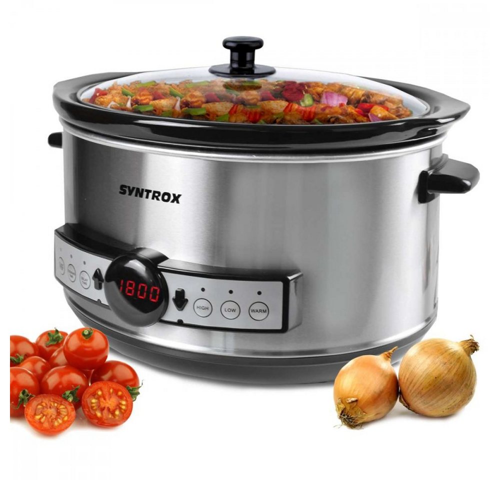 Syntrox Germany Schmortopf Syntrox Germany Digitaler Slow Cooker 4,5 Liter mit Timer von Syntrox Germany