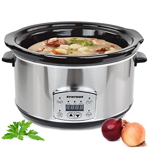 Syntrox Germany Schongarer mit 4,5L Slow Cooker mit 3 Heizstufen und Warmhaltefunktion und 200 Watt von Syntrox Germany