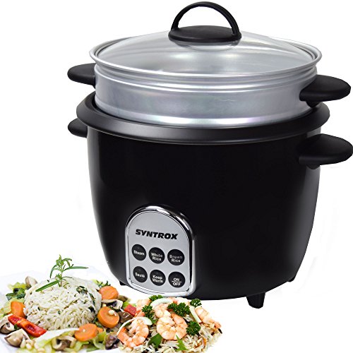 Syntrox Germany Slow Chef RC-700W Gourmet Multikocher Multifunktionskocher Reiskocher Dampfgarer mit Warmhaltefunktion, 1,8 l, 700 Watt von Syntrox Germany