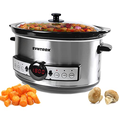 Syntrox Germany Slow Cooker Schongarer 3,5L mit Timer und Warmhaltefunktion - Leistung 200 Watt von Syntrox Germany