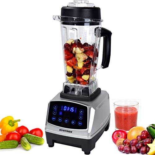 Syntrox Germany Standmixer Digital 1500 Watt, 40000 U/Min, 2 Liter Hochleistungsmixer, 6 Edelstahlklingen - 7 Programme - LCD-Display - Zerkleinerer - Icecrusher - Getreidemühle von Syntrox Germany