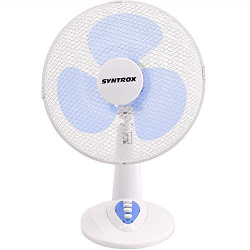 Syntrox Germany TVT-33W-WB 12" 35 cm Tischventilator mit 3 Geschwindigkeiten, Oszillation Windmaschine Axialventilator Ventilator Lüfter Gebläse Luftkühler von Syntrox Germany