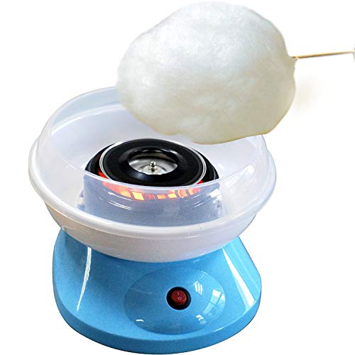 Syntrox Germany elektrische Zuckerwattemaschine Blau Cotton Candy Maker inkl. Messlöffel u. 10 Holzstäbchen von Syntrox Germany