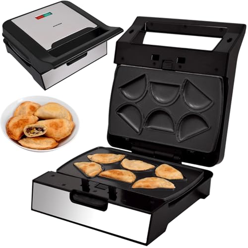 Syntrox Mini Empanada Maker mit Wechselplatten, Edelstahl, schnelles Aufheizen, Antihaftbeschichtet, verschiedene Wechselplatten, Multifunktionsgerät Syntrox Mini Empanada Maker mit Wechselplatten, Edelstahl, schnelles Aufheizen, Antihaftbeschichtet, verschiedene Wechselplatten, Multifunktionsgerät von Syntrox Germany
