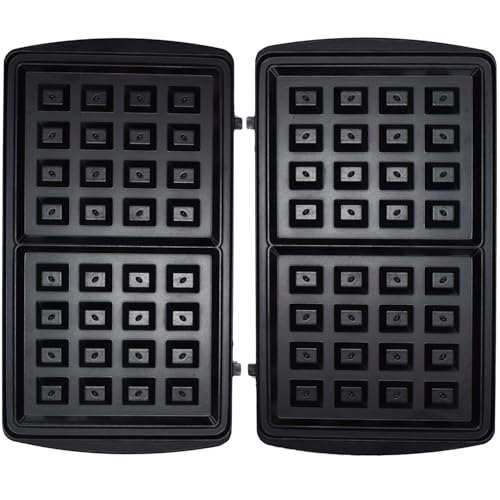 Syntrox Plattenset für SM-1300W, Multimaker SM-1300W Zubehör, Plattengröße 23,5 x 13,2 cm, Schwarz, Küchenutensilien, Kontaktgrill Erweiterung (Belgische Waffeln Maker) von Syntrox Germany