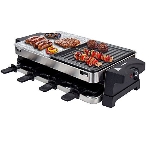 Syntrox Raclette-Grill Bernus, Multifunktionsgrill mit heißen Stein, Edelstahl Raclette, Antihaftbeschichtung für fettarmes Grillen, Platzsparendes All-in-One-Gerät, 1500 Watt Syntrox Raclette-Grill Bernus, Multifunktionsgrill mit heißen Stein, Edelstahl Raclette, Antihaftbeschichtung für fettarmes Grillen, Platzsparendes All-in-One-Gerät, 1500 Watt von Syntrox Germany