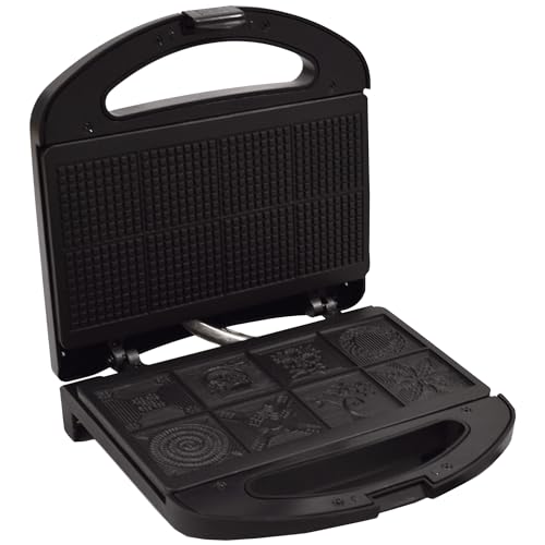 Syntrox Zimtwaffeleisen Zimtwaffelautomat Dulja für 8 leckere Zimtwaffeln, Antihaftbeschichtete Waffelplatten, Backampel Technologie, Rutschfeste Gummifüße, Einfache Reinigung Küchengerät von Syntrox Germany