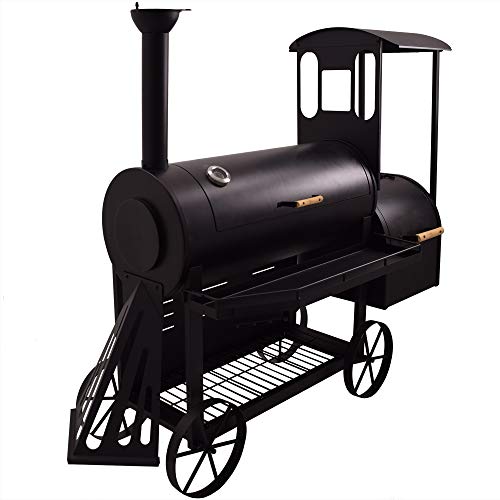 Syntrox Germany Smoker S-2 Lok de Luxe Barbecue BBQ Grill Räucherofen Holzkohlegrill Grillwagen von Syntrox Germany