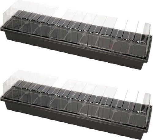 Synx Tools 2x Saatgewächshaus Multipack - Fensterbank - Gemüsegarten - Bodenarbeiter - Aussaat - Anzuchtkasten von Synx Tools