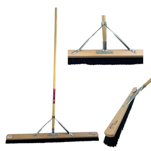 Synx Tools Besen Rosshaar - 80 cm - Hallenfeger / Raumfeger - Weicher Besen 80 cm - Besen Innen - Besen weich mit Stiel 150 cm von Synx Tools