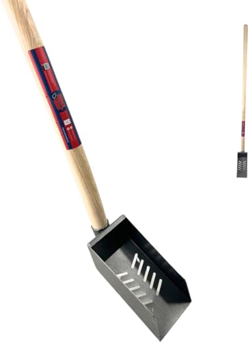 Synx Tools Brunnenschaufel Handgeschmiedet - Brunnenschaufel - Abwasserschaufel - Schaufel - Schaufel - Mit Leicht gebogenem Stiel 130cm von Synx Tools