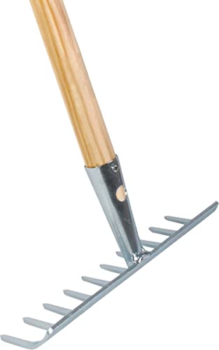 Synx Tools Gartenrechen 10 Zähne verzinkt Rechen - Rechen - Laubrechen - Bodenbearbeitungsmaschinen - Unkrautentferner - Gartenartikel - Komplett Inkl. 160cm Stiel von Synx Tools