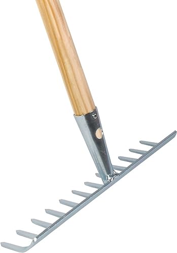 Synx Tools Gartenrechen 12 Zähne verzinkt Rechen - Rechen - Laubrechen - Bodenbearbeitungsmaschinen - Unkrautentferner - Gartenartikel - Komplett Inkl. 160cm Stiel von Synx Tools