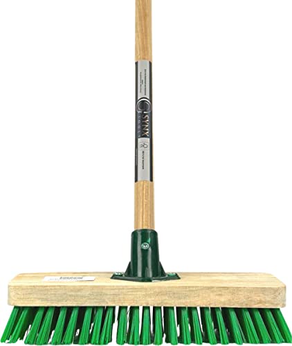 Synx Tools Moos & Fliesenbürste 28cm - Mosbesen Besen mit Stahl 120 cm - Schrubbesen - Moos - Unkrautbürste - Veger - Hart von Synx Tools