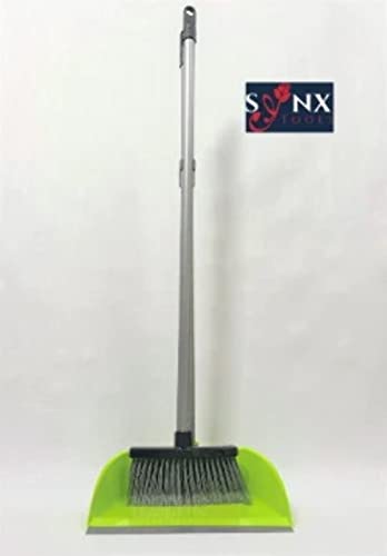 Synx Tools Stoffer & Dose Maria Grün Set - Stoffer Dose Set - Stoffer und Blech offenes Modell mit langen Stielen - Besen - Langstieldose von Synx Tools
